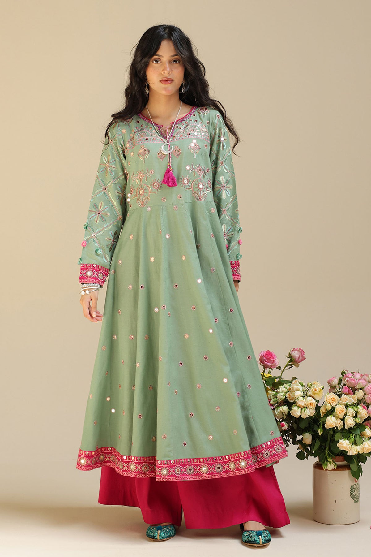 Embroidered Moon Sequin Set