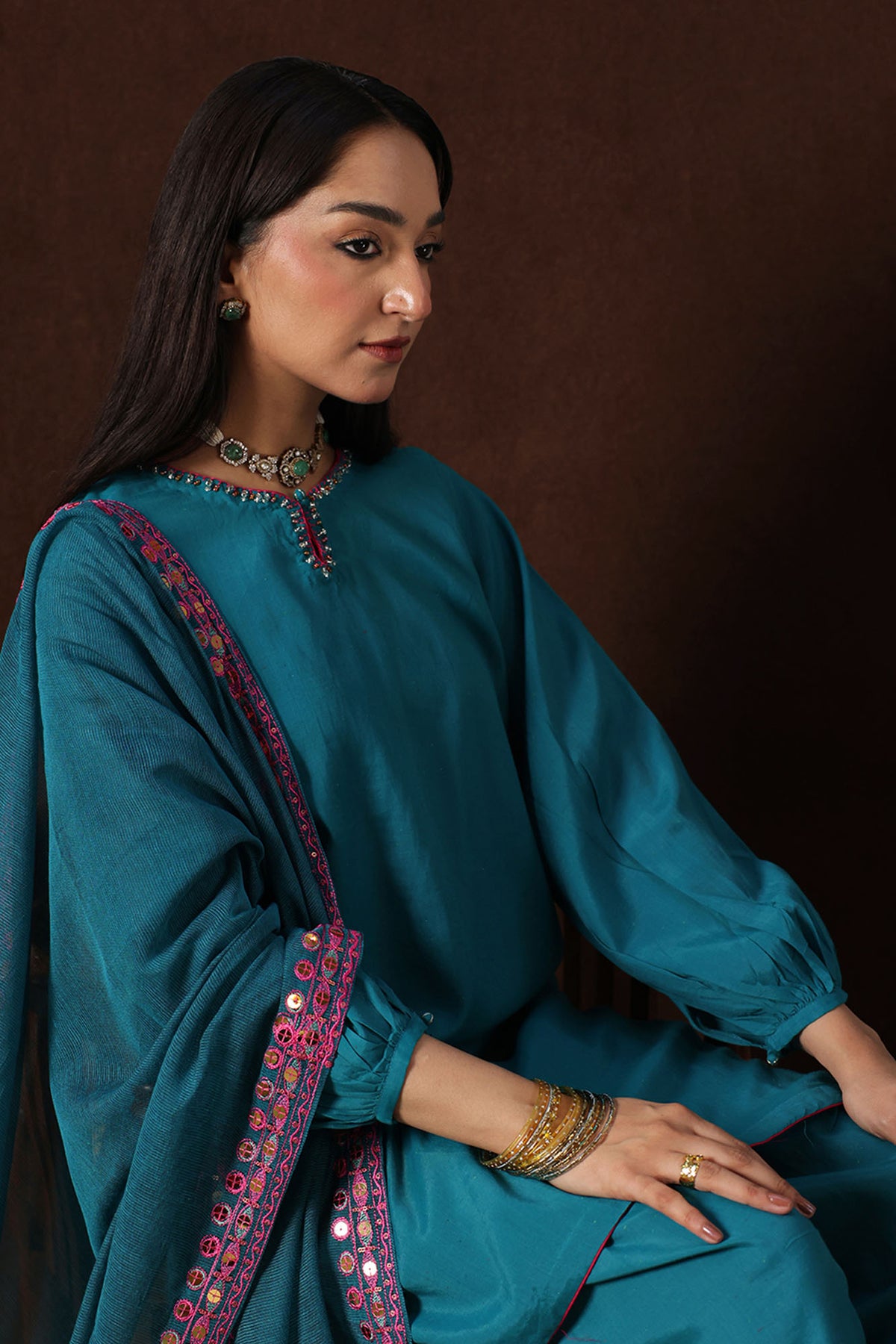 Nooré Embroidered 3-Piece Ensemble