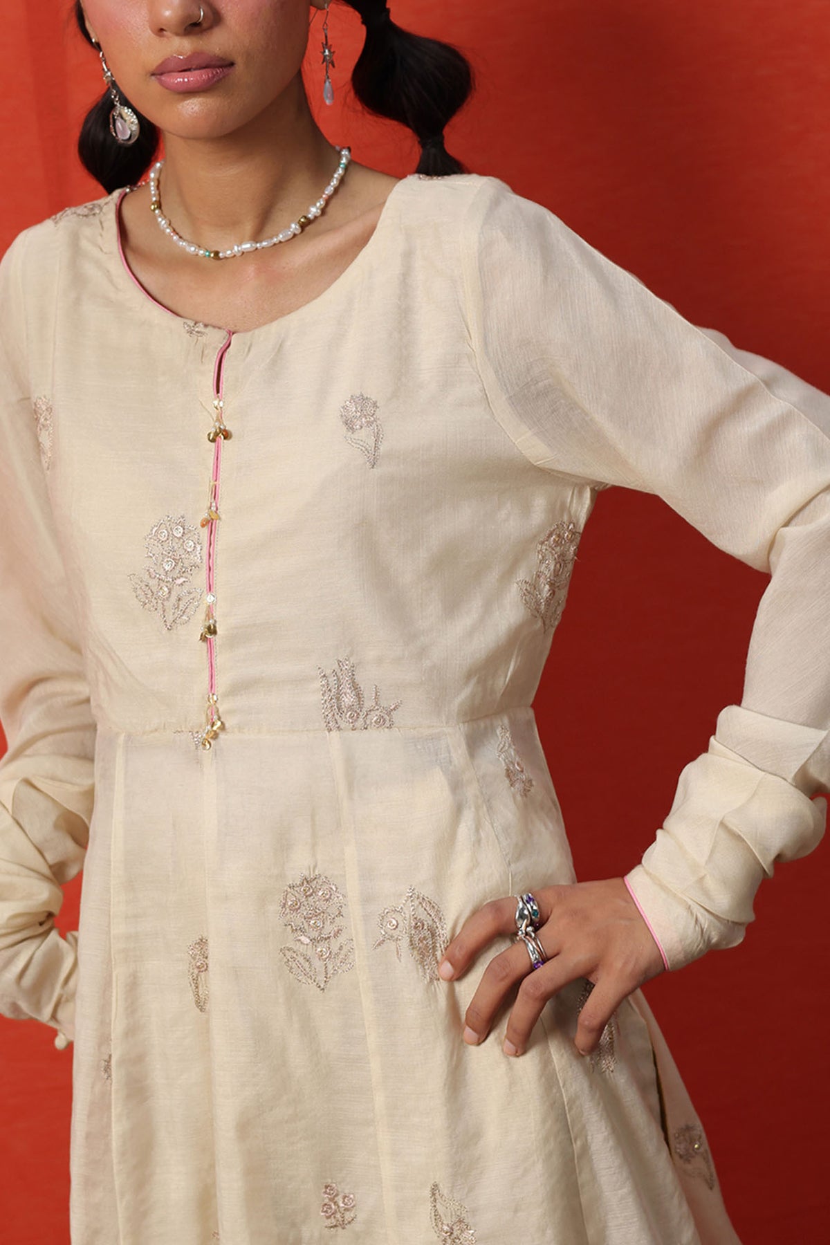 Embroidered Flared Set