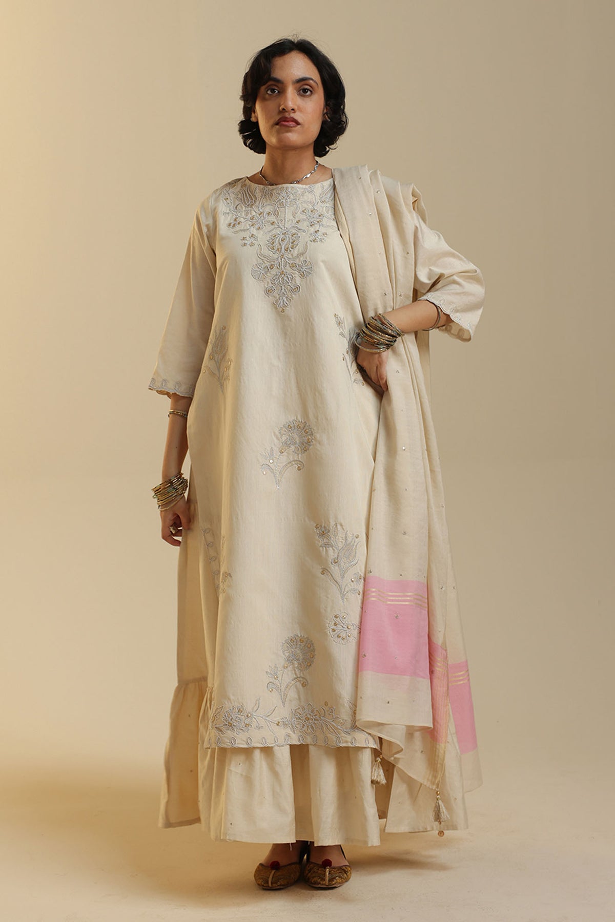 Embroidered Layered Dress