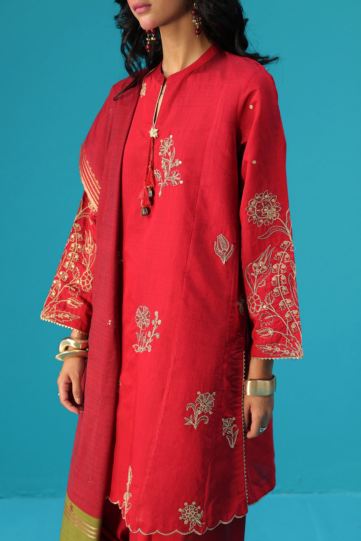 Embroidered Ruby Reverie Ensemble