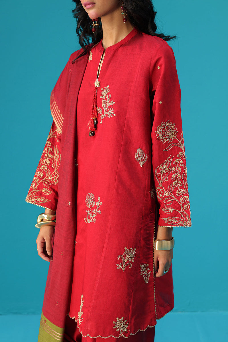 Embroidered Ruby Reverie Ensemble