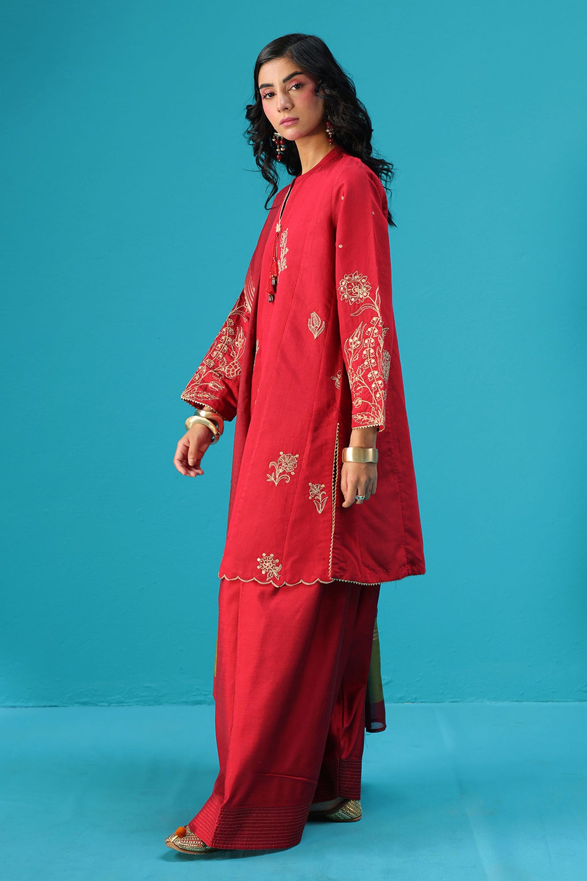 Embroidered Ruby Reverie Ensemble
