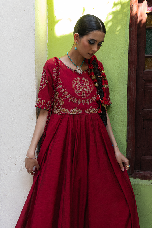 Embroidered Anarkali Set