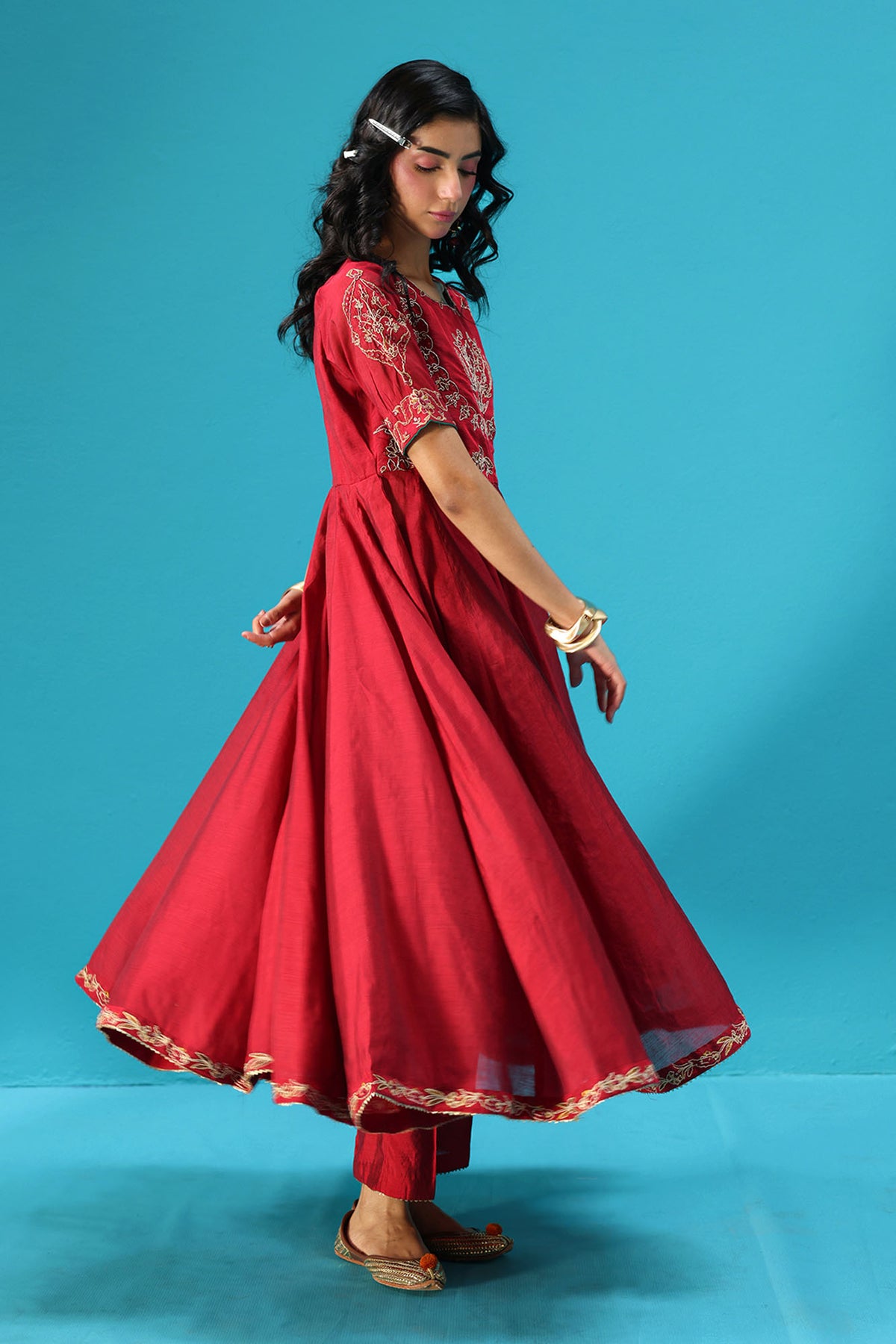 Embroidered Anarkali Set