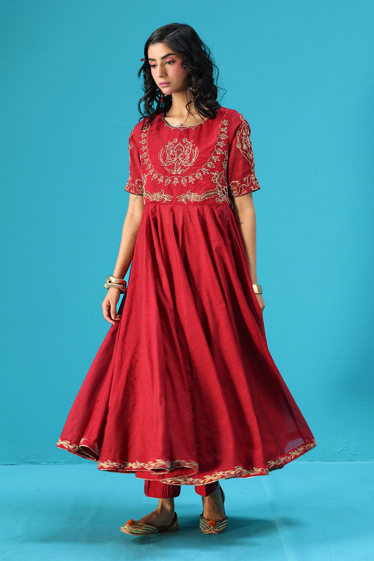 Embroidered Anarkali Set