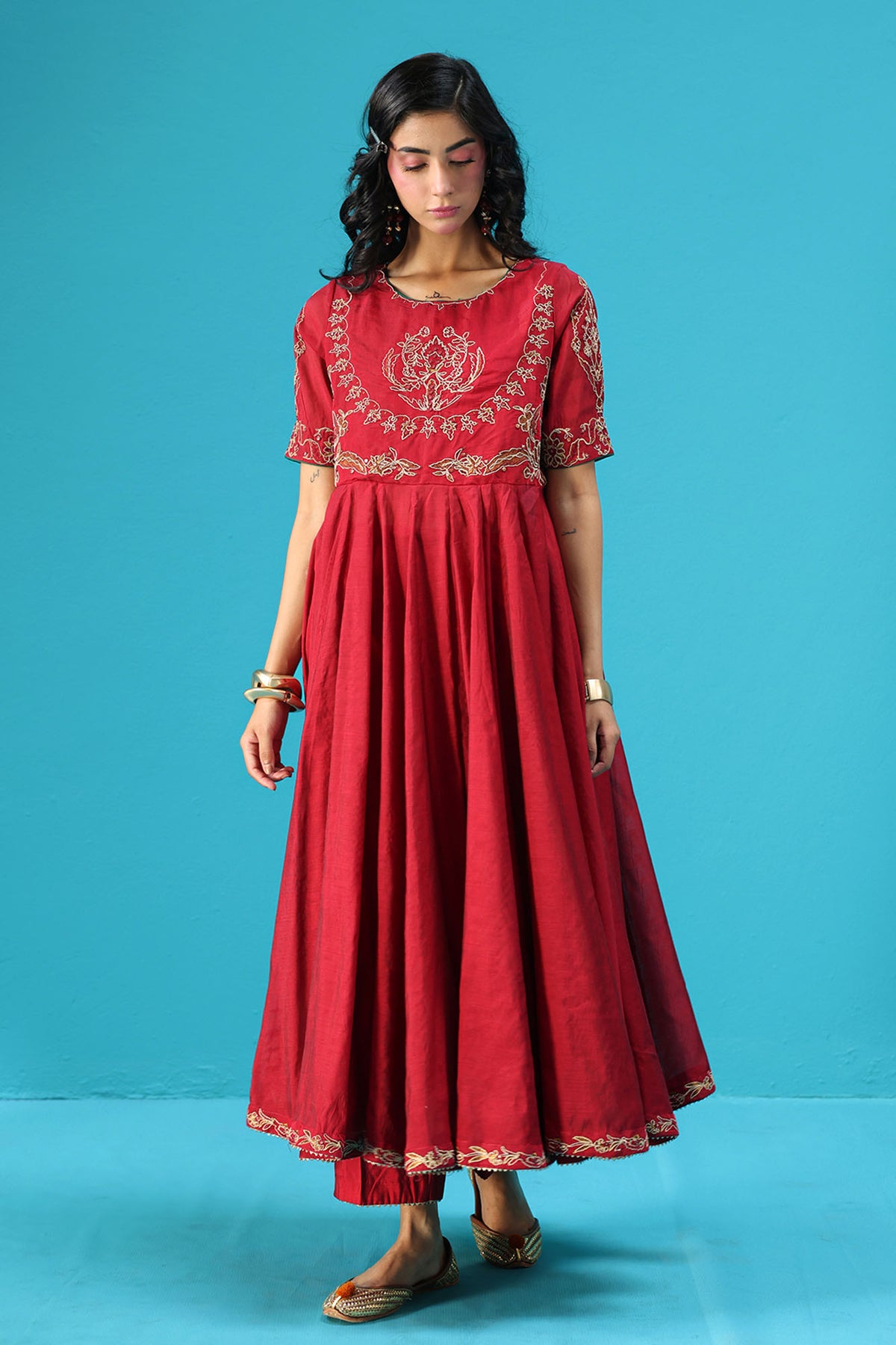 Embroidered Anarkali Set