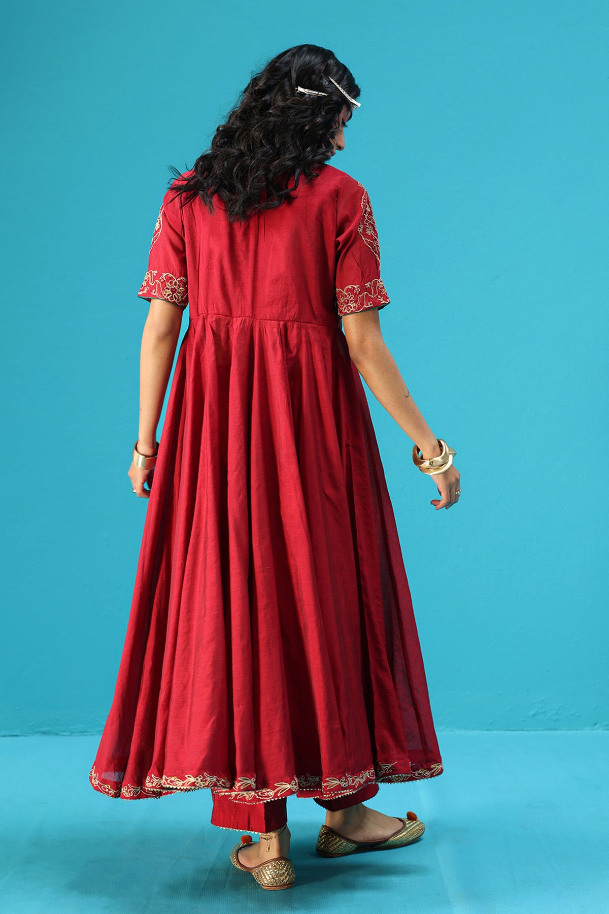 Embroidered Anarkali Set