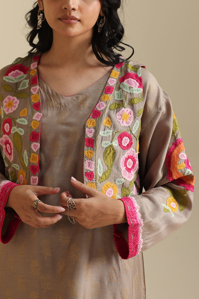 Embroidered Phool Koti Suit