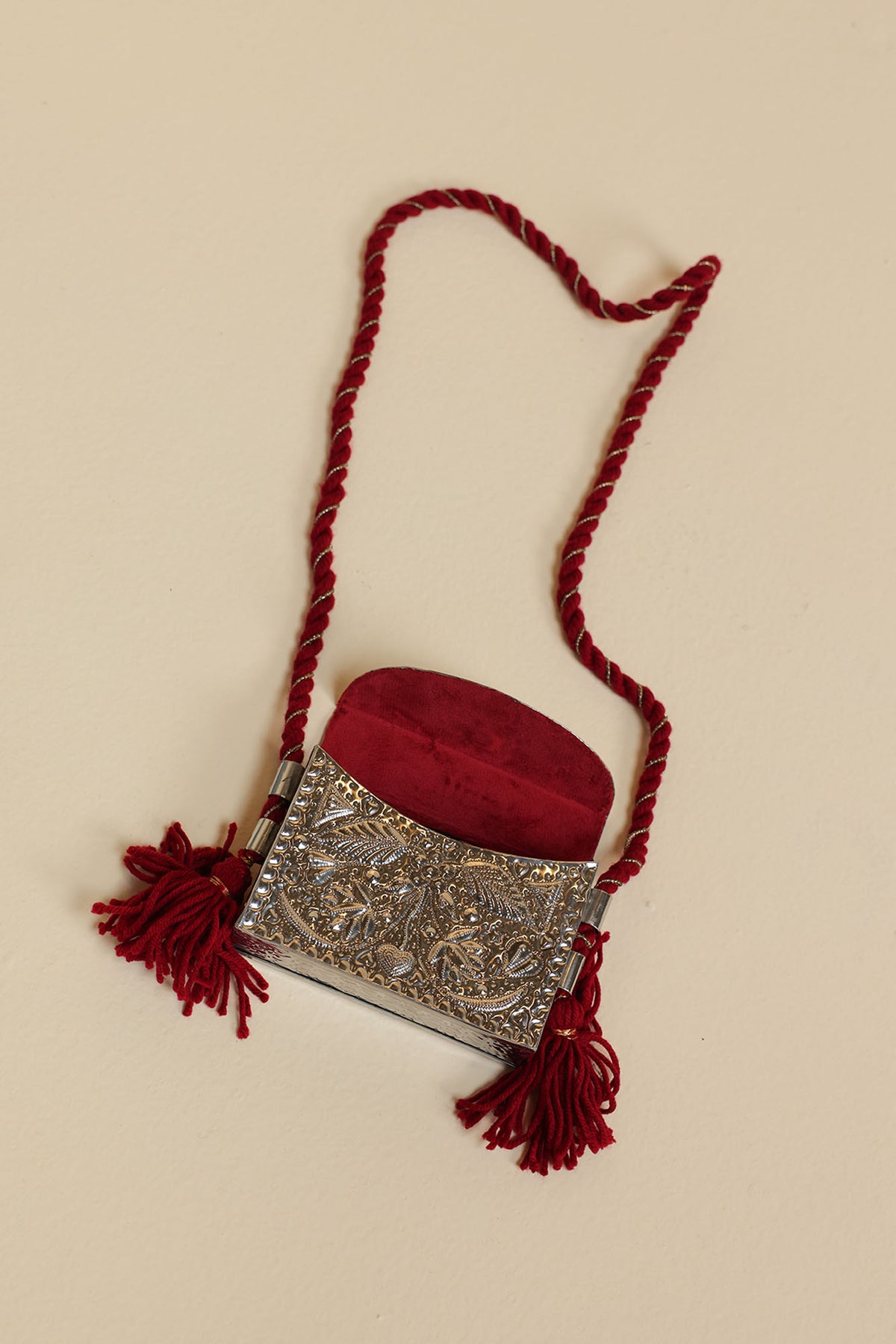 Heart Engraved Metal Bag