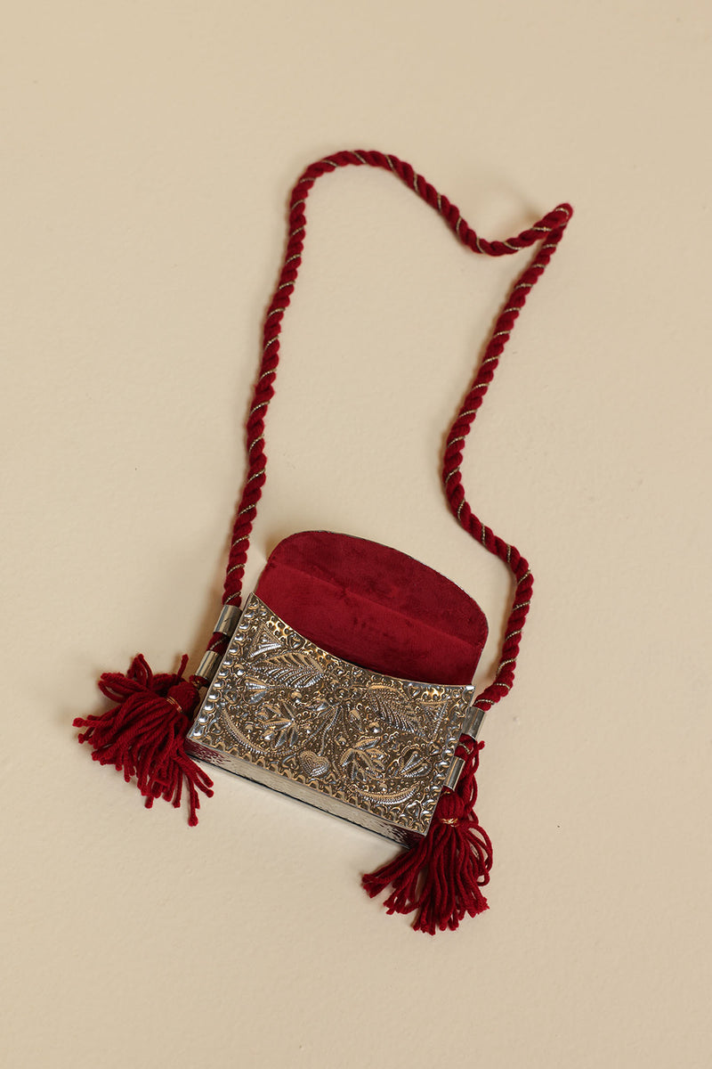 Heart Engraved Metal Bag