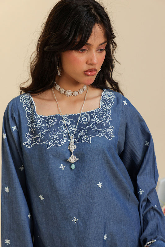 Embroidered Denim Co-Ord Set