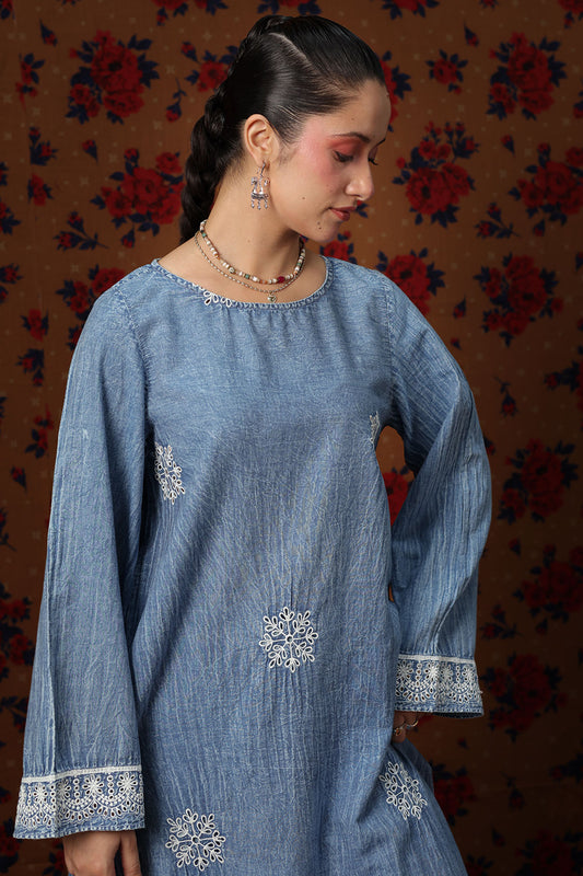 Embroidered Denim Set