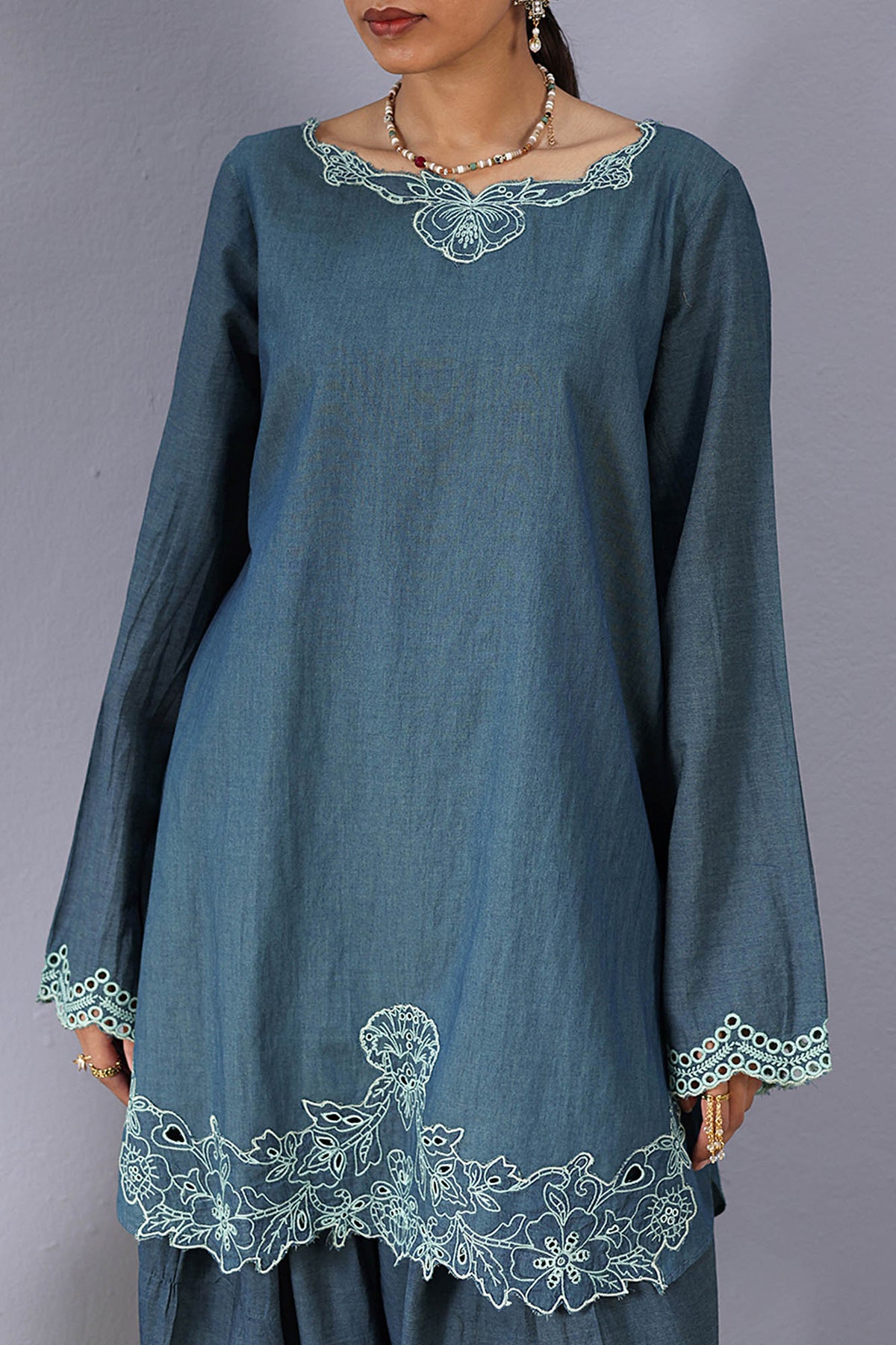 Embroidered Denim Dare Co-Ord set