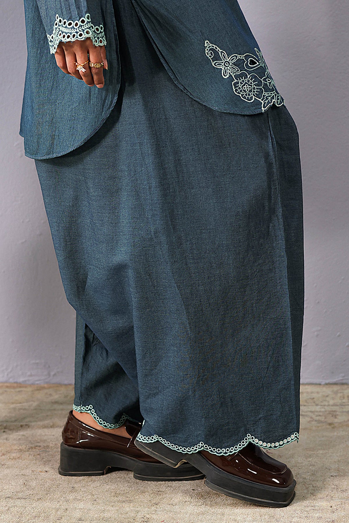 Embroidered Denim Dare Co-Ord set