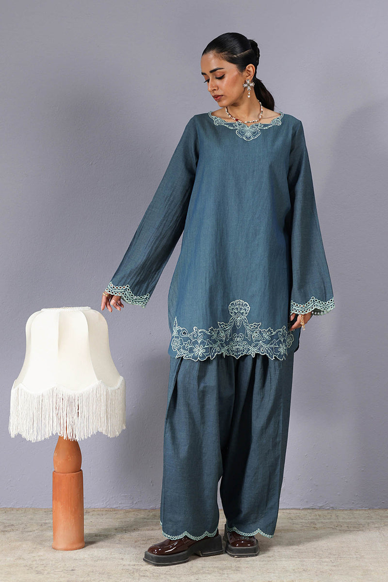Embroidered Denim Dare Co-Ord set