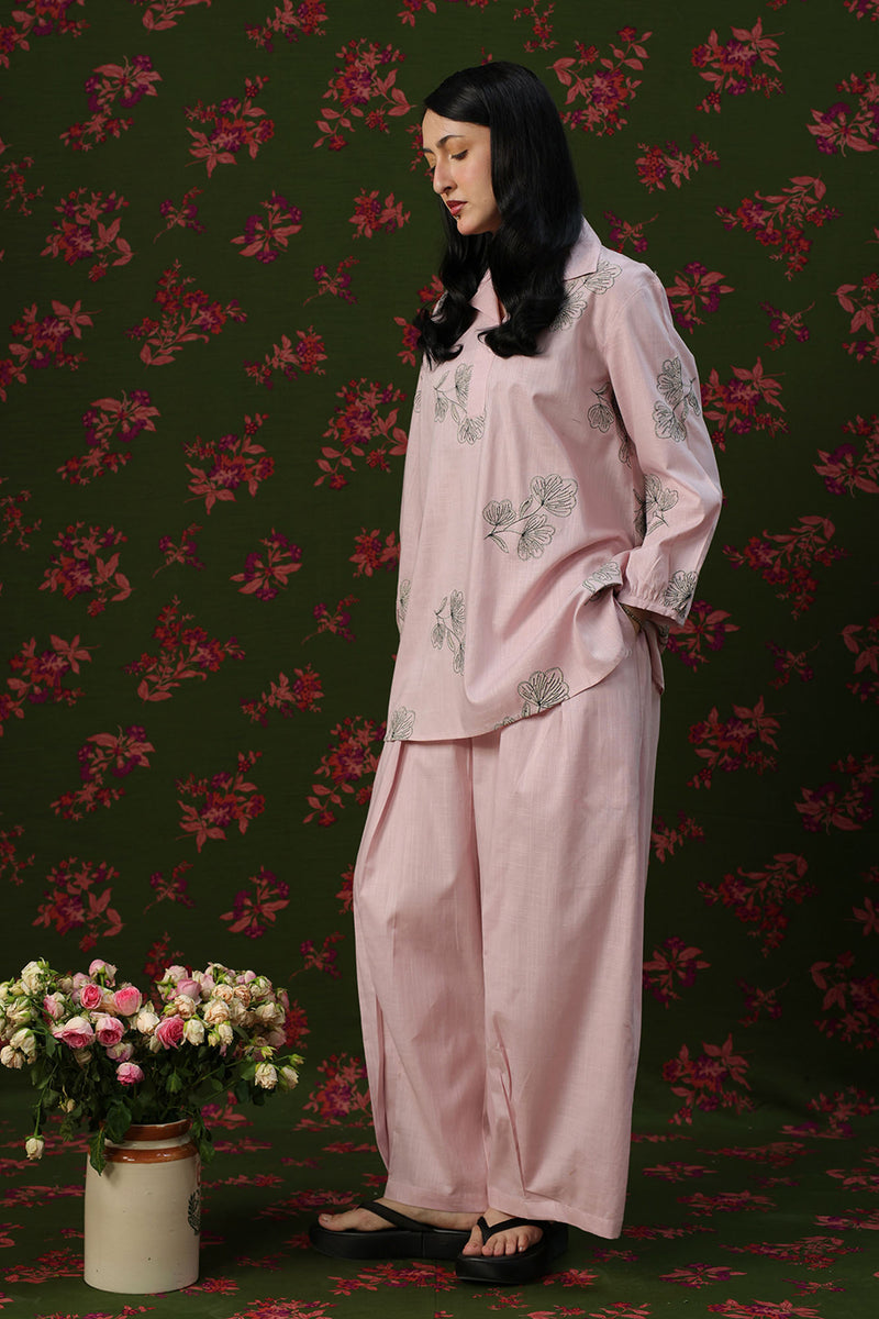 Floral Stroke Embroidered Set