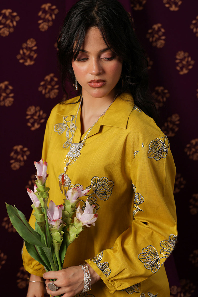 Floral Stroke Embroidered Set