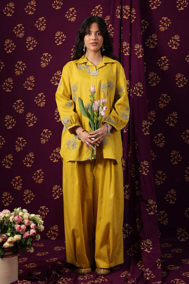 Floral Stroke Embroidered Set