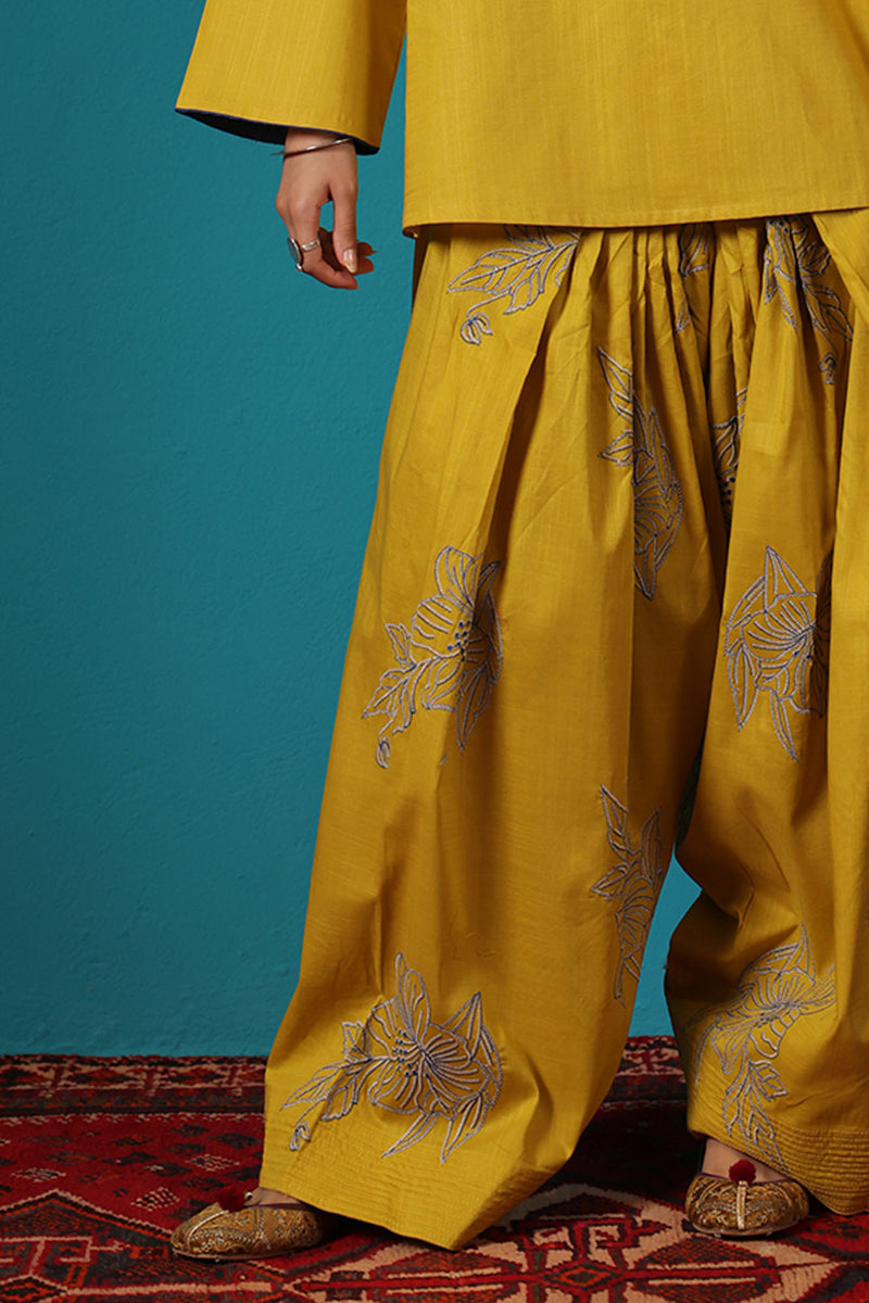 Embroidered Bloom Line Farshi Set