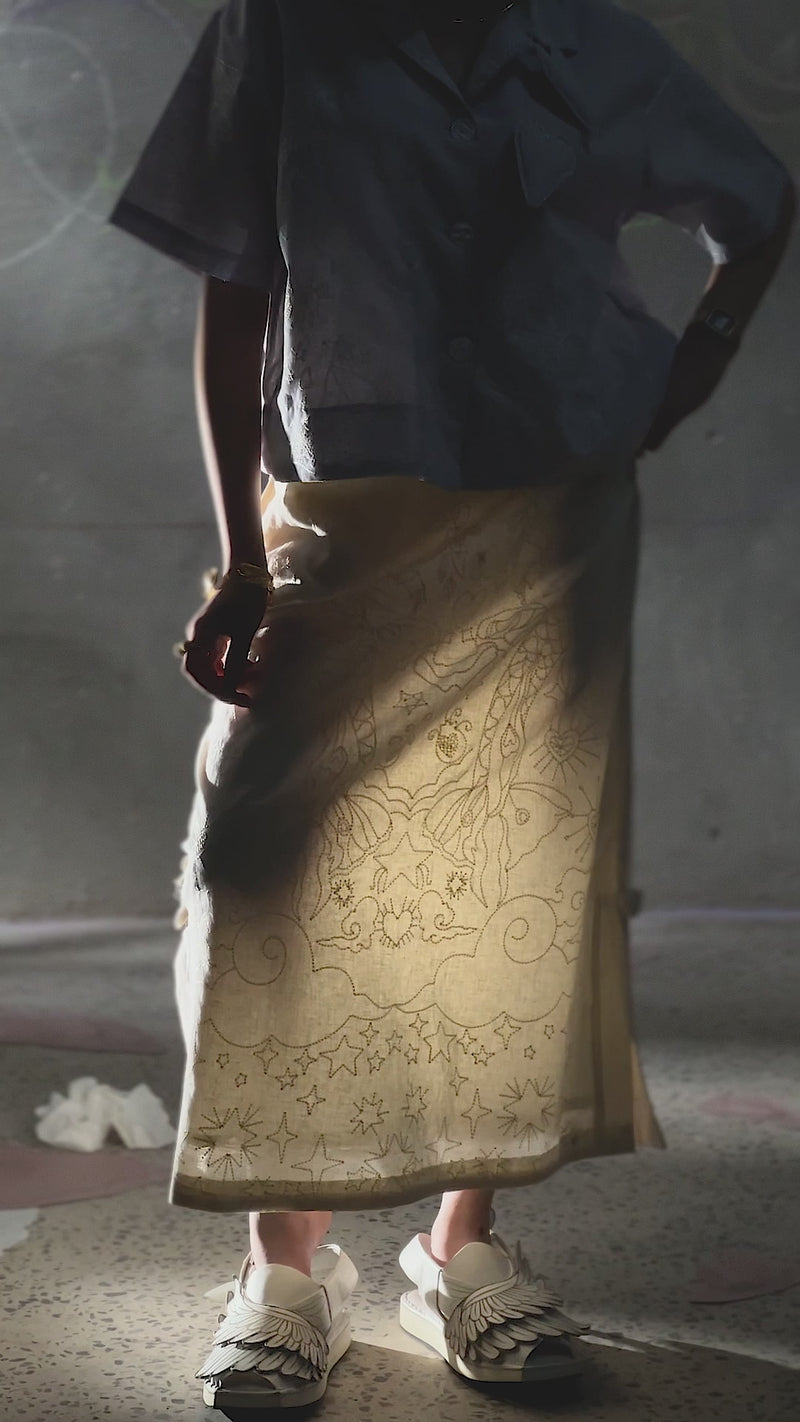 Heart Strings Embroidered Skirt
