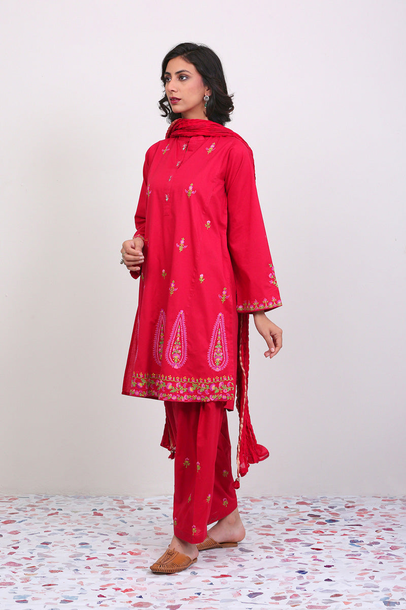 Char Chinar Scarlet Suit