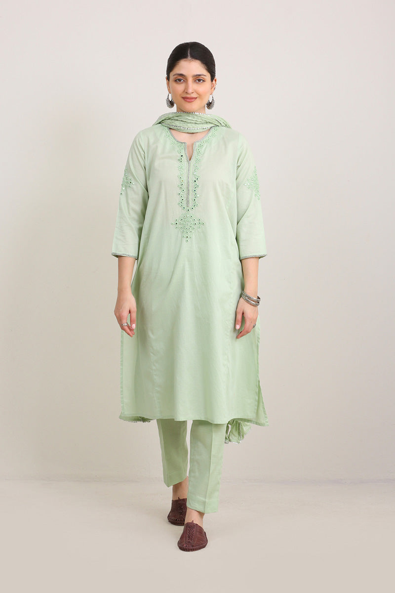 Jhil Mil Embroidered Suit